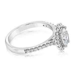 Luminesce Lab Grown 1 Carat Diamond Oval Halo Ring in 18ct White Gold