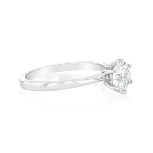 Luminesce Lab Grown 1 Carat Brilliant Cut Diamond Solitaire Ring in Sterling Silver