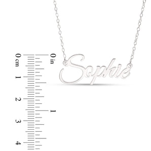 Signature Sterling Silver Personalised Name Necklace Pendant On 16inches Chain